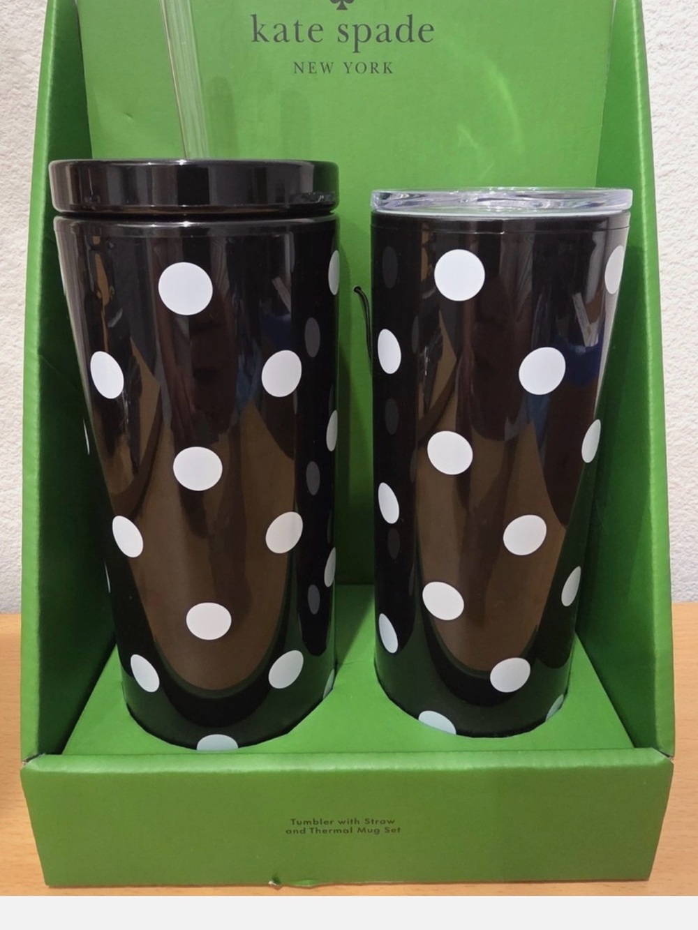 kate spade Polka Dot Tumbler and Thermal Mug Set